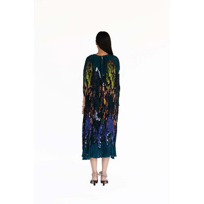 Amka India Blue Bloom Printed Kaftan