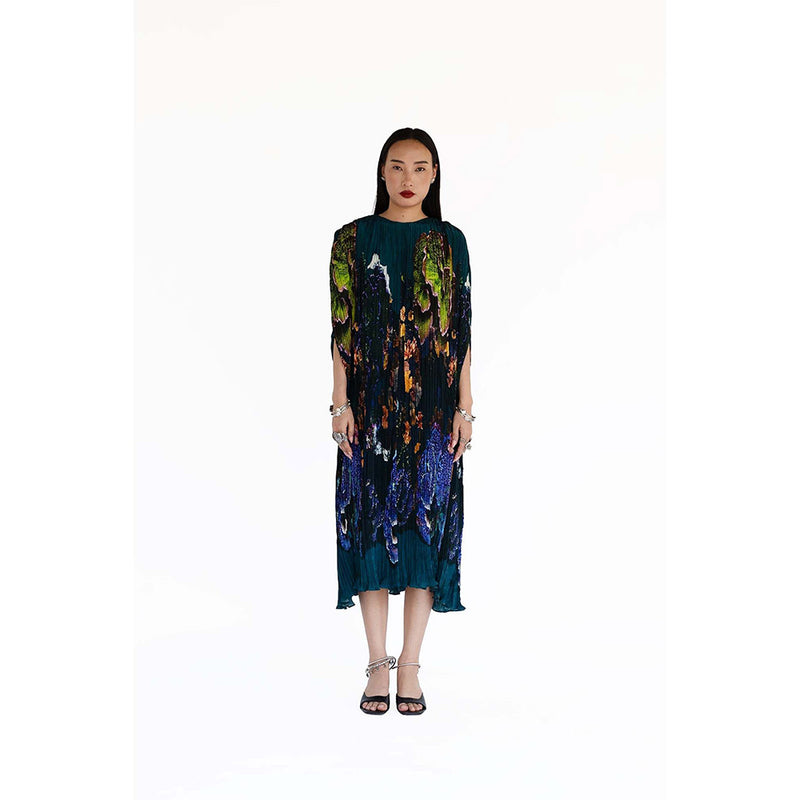 Amka India Blue Bloom Printed Kaftan