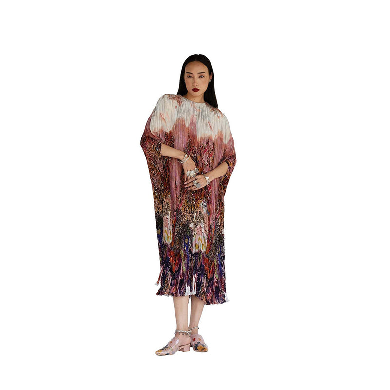 Amka India Pink Bloom Printed Kaftan
