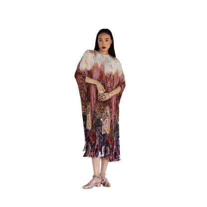 Amka India Pink Bloom Printed Kaftan
