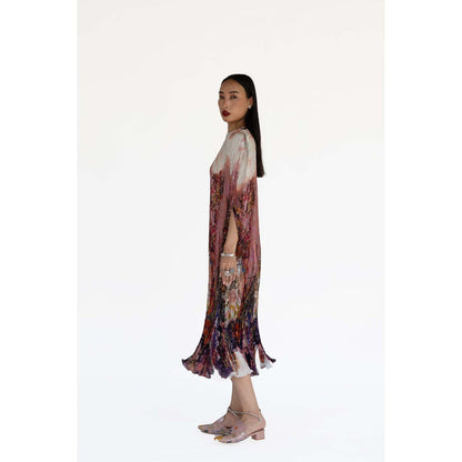 Amka India Pink Bloom Printed Kaftan