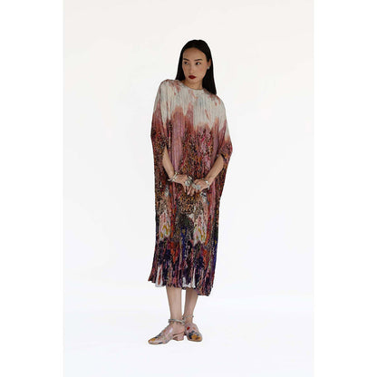 Amka India Pink Bloom Printed Kaftan