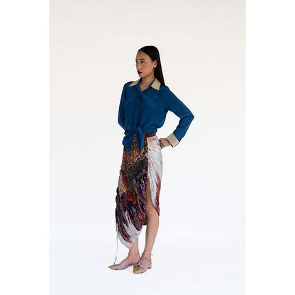 Amka India Blue Fah Solid Shirt