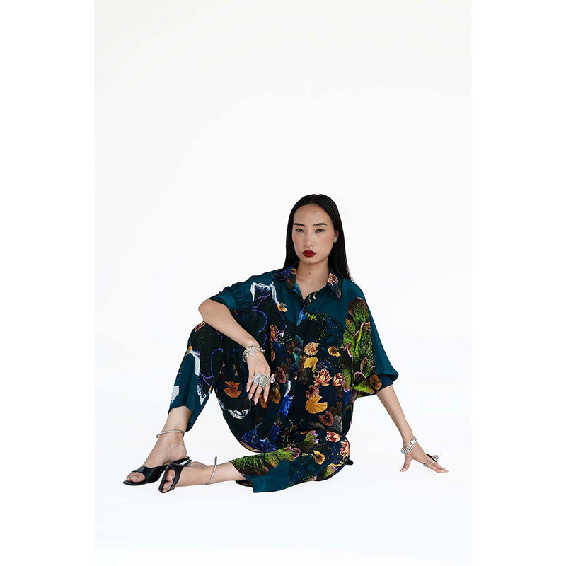 Amka India Blue Jordan Printed Shirt