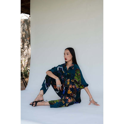 Amka India Blue Jordan Printed Shirt