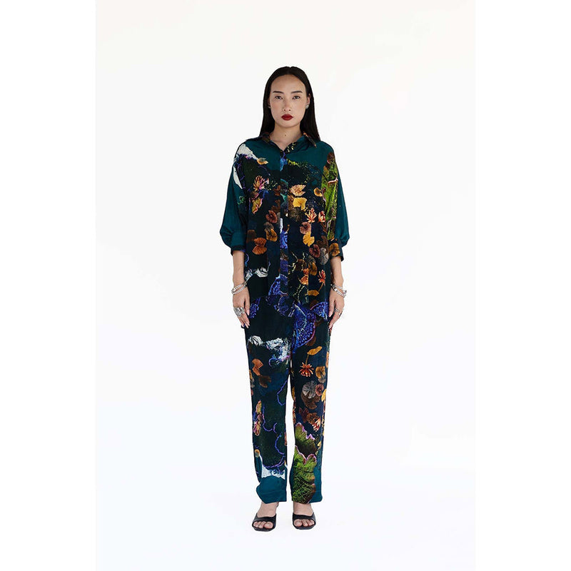 Amka India Blue Womens Jordan Printed Pant