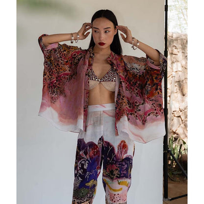 Amka India Womens Rosemary Printed Jacket