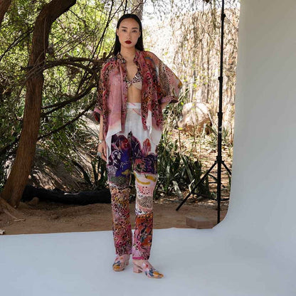 Amka India Womens Rosemary Printed Jacket