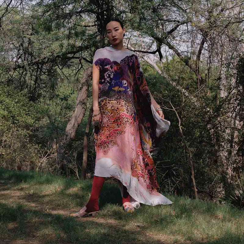 Amka India Multicolor Terali Printed Kaftan