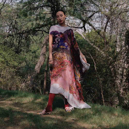 Amka India Multicolor Terali Printed Kaftan