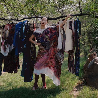 Amka India Multicolor Terali Printed Kaftan