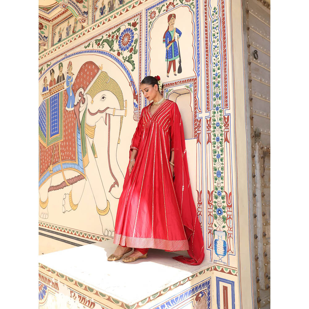 Amoree Begam Embroidered Anarkali and Dupatta (Set of 2)