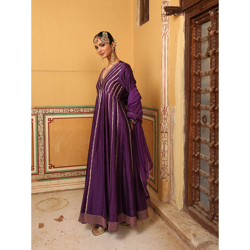 Amoree Kilolo Embroidered Anarkali and Dupatta (Set of 2)