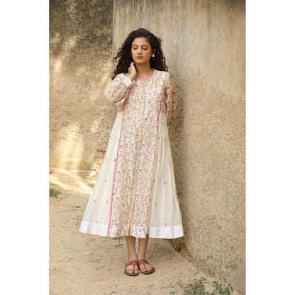 Amoree Off White Collar Loops Dress