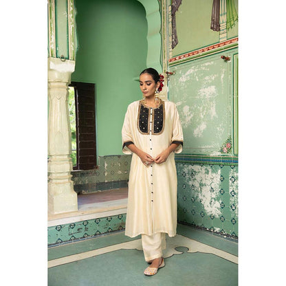 Amoree Beige Kurat with Inner Slip and Pant