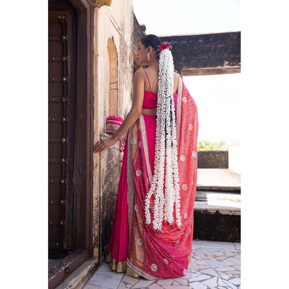 Amoree Hot Pink Lehenga with Blouse and Dupatta