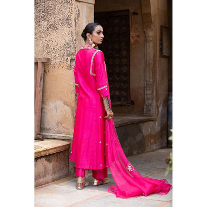 Amoree Hot Pink Kurta with Pant and Dupatta