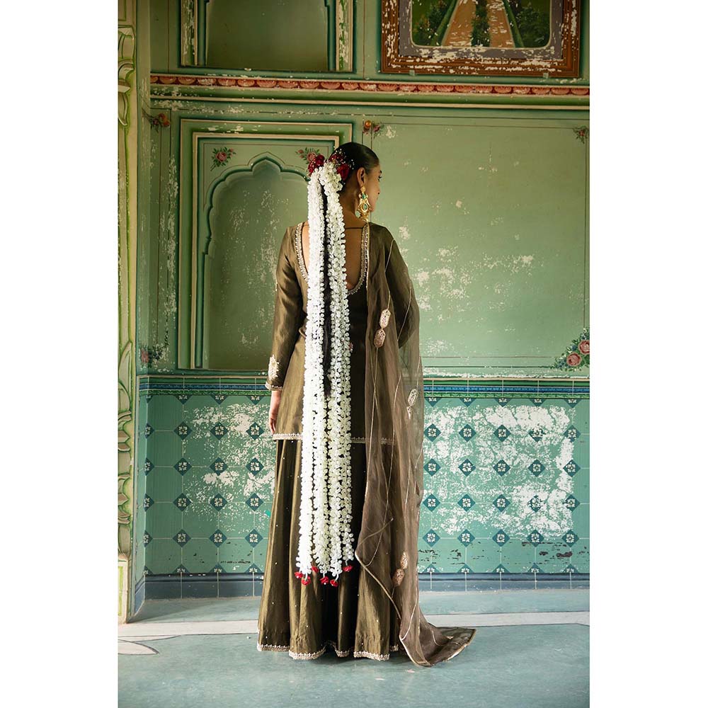 Amoree Green Gaj Sharara with Kurti and Dupatta