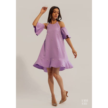 AMOSHI Dottie Dress With Detachable Sleeves - Purple (Set of 2)