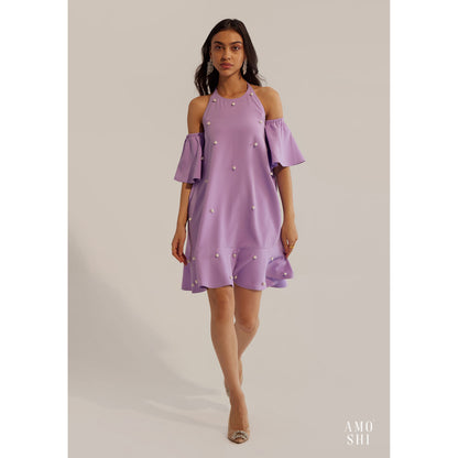 AMOSHI Dottie Dress With Detachable Sleeves - Purple (Set of 2)