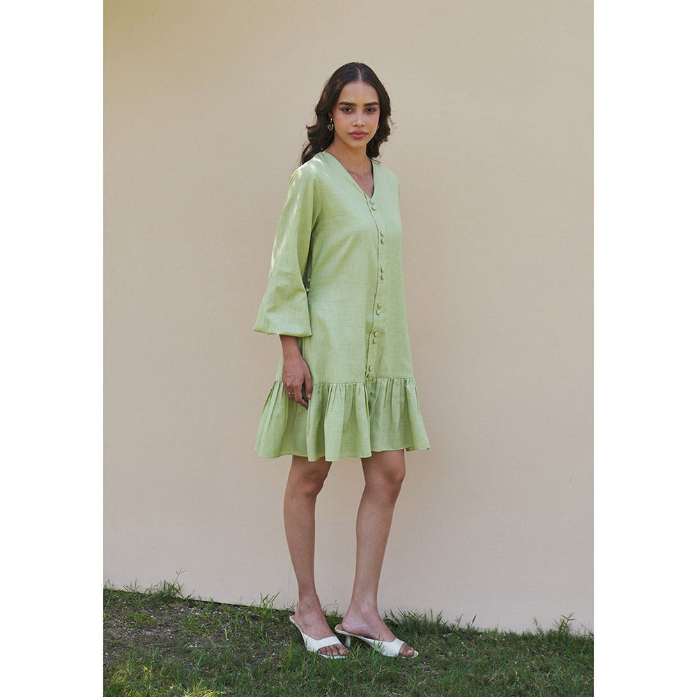 AMOSHI Dory Mini Green Dress -Soft Pear