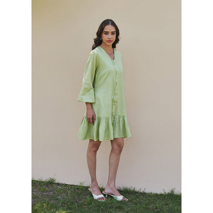 AMOSHI Dory Mini Green Dress -Soft Pear