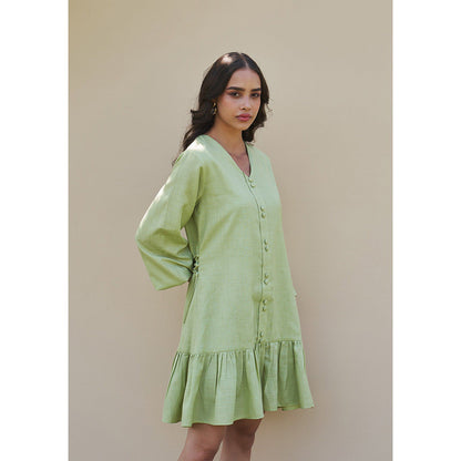 AMOSHI Dory Mini Green Dress -Soft Pear
