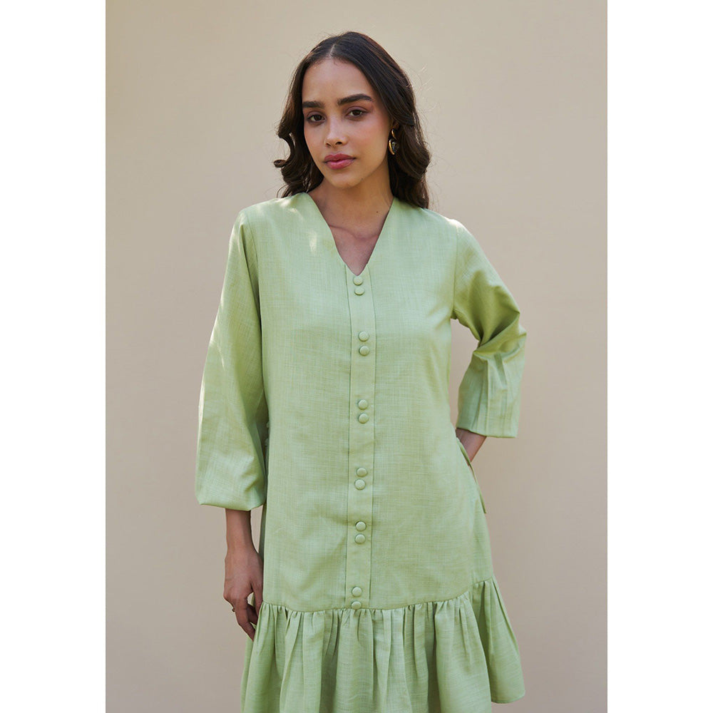 AMOSHI Dory Mini Green Dress -Soft Pear