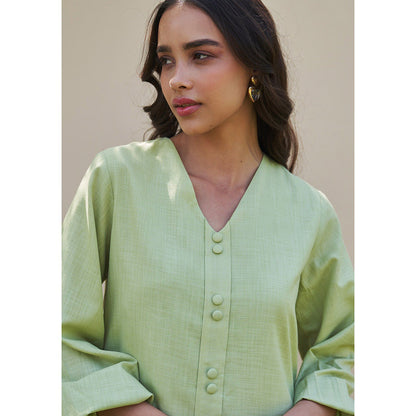 AMOSHI Dory Mini Green Dress -Soft Pear
