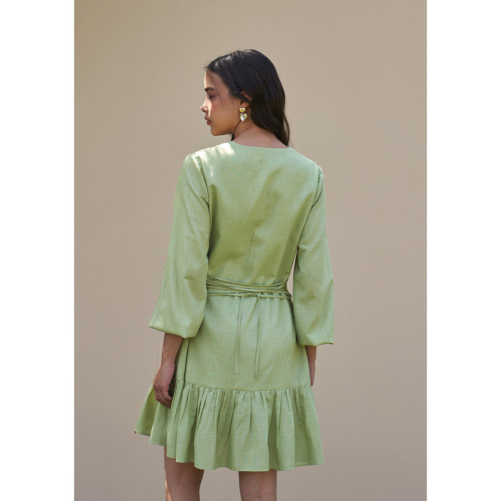 AMOSHI Dory Mini Green Dress -Soft Pear