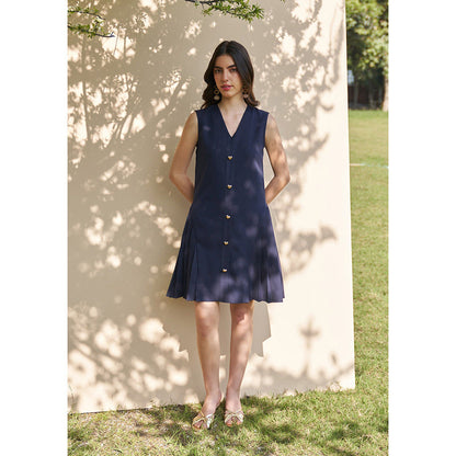 AMOSHI Celine Dress -Navy Blue
