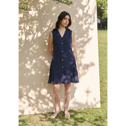 AMOSHI Celine Dress -Navy Blue