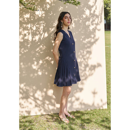 AMOSHI Celine Dress -Navy Blue