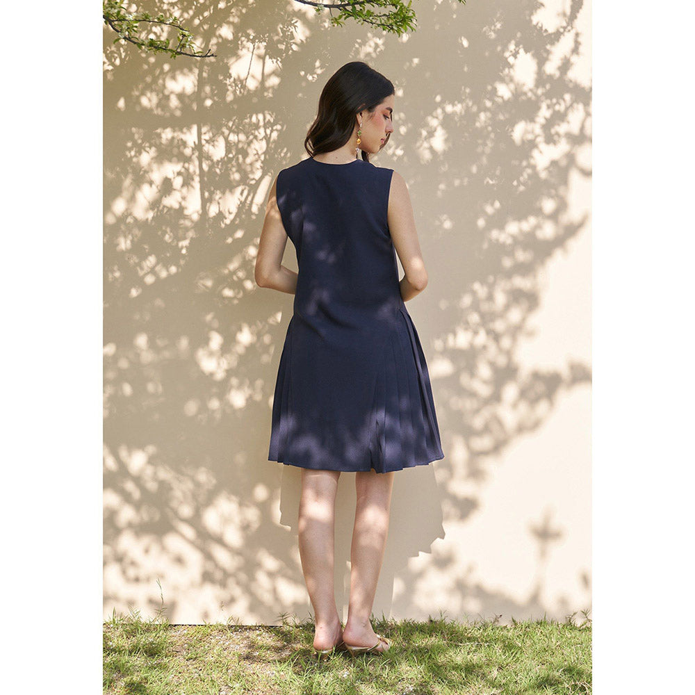 AMOSHI Celine Dress -Navy Blue