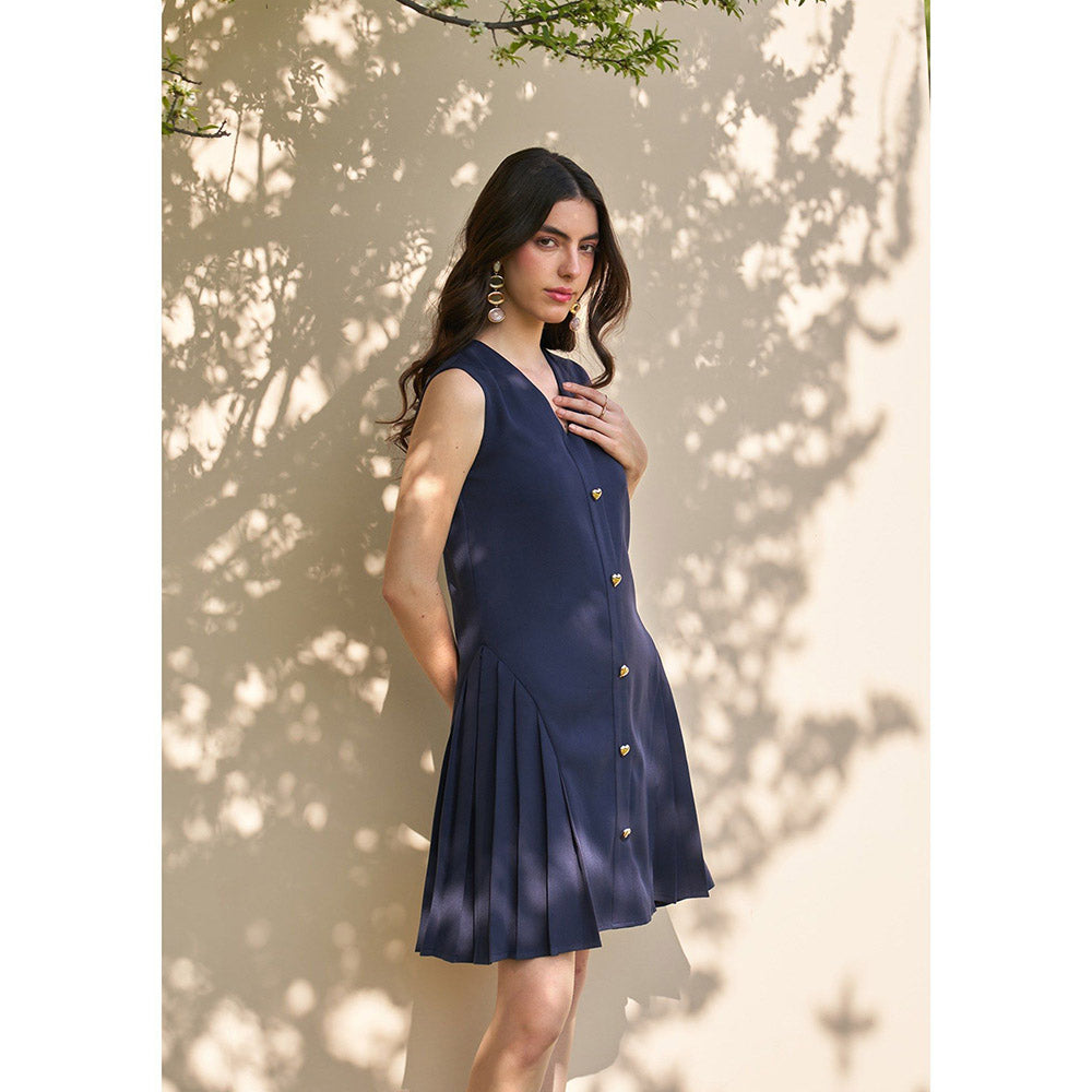AMOSHI Celine Dress -Navy Blue