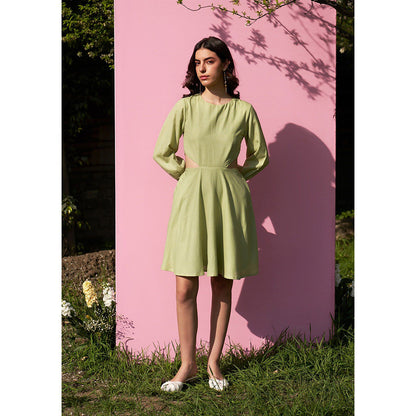 AMOSHI Cleo Cutout Green Mini Dress -Soft Pear