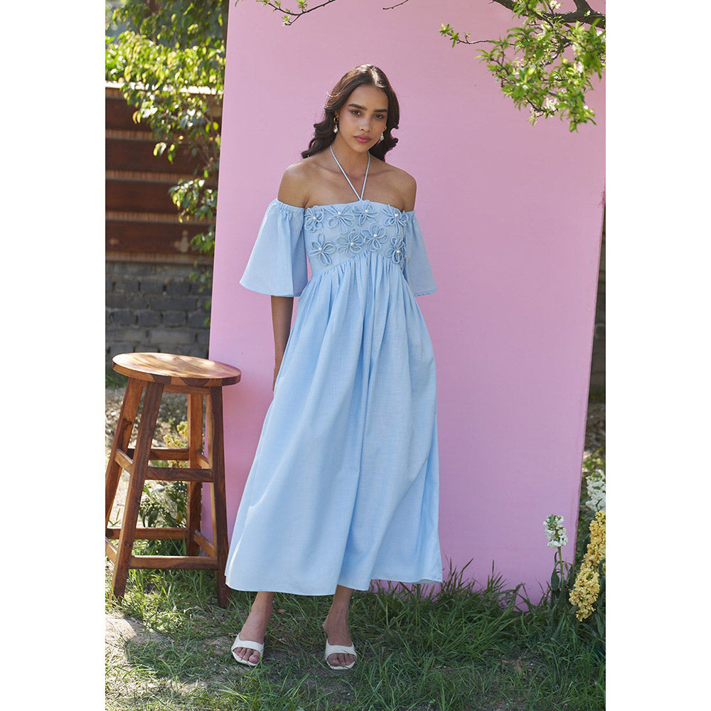 AMOSHI Elle Midi Dress With Detachable Sleeves -Powder Blue (Set of 2)