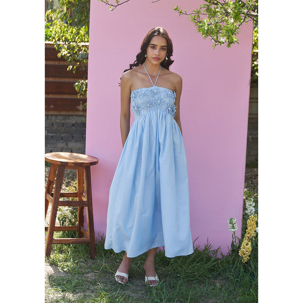 AMOSHI Elle Midi Dress With Detachable Sleeves -Powder Blue (Set of 2)