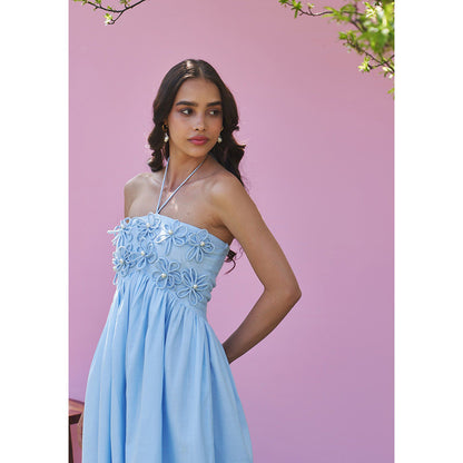 AMOSHI Elle Midi Dress With Detachable Sleeves -Powder Blue (Set of 2)