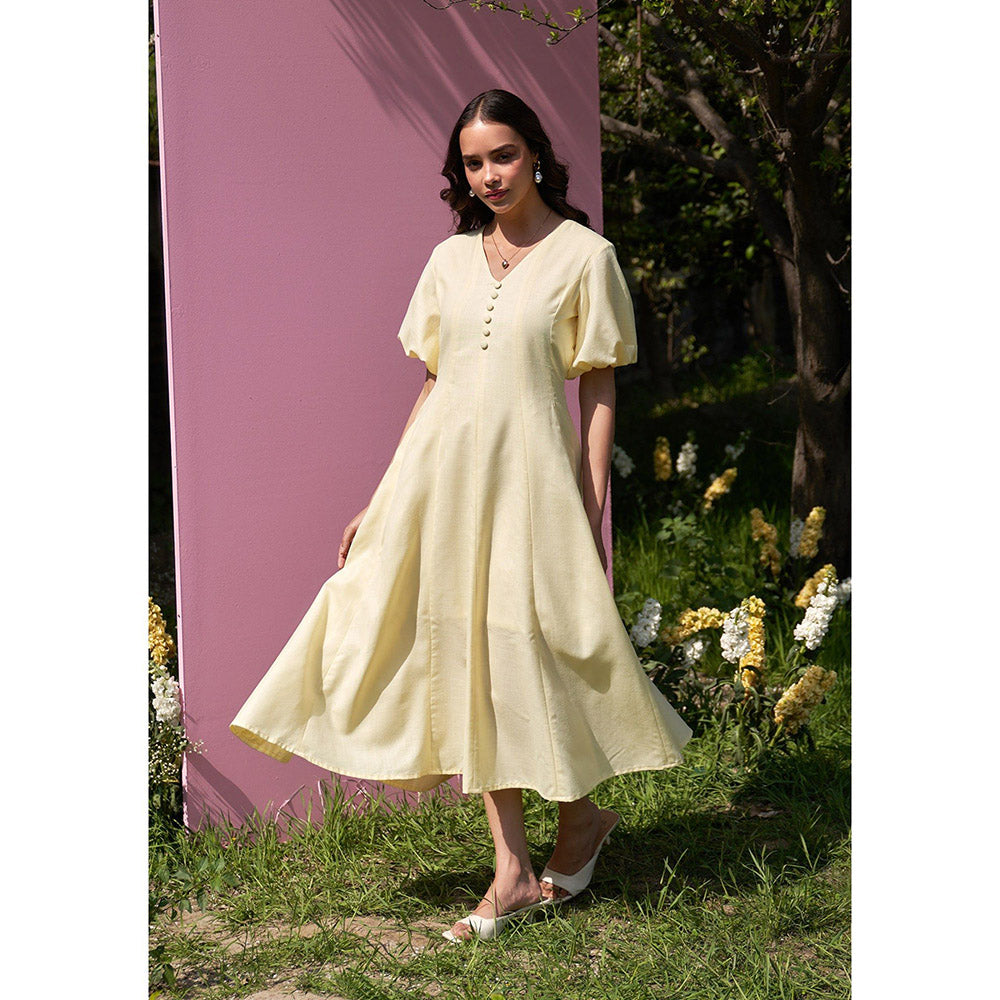 AMOSHI Pia Midi Dress -Butter Yellow