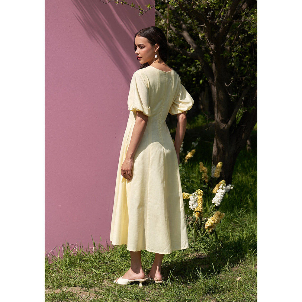 AMOSHI Pia Midi Dress -Butter Yellow