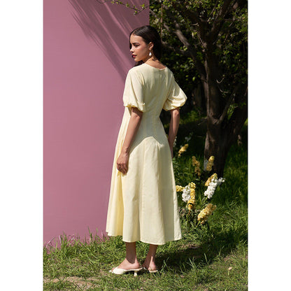 AMOSHI Pia Midi Dress -Butter Yellow