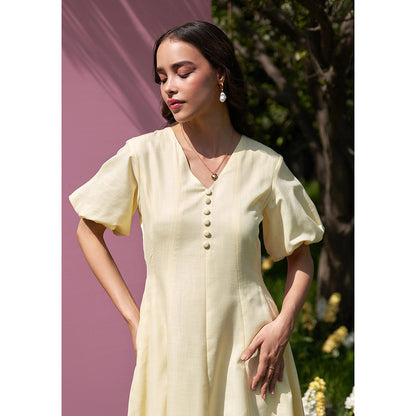 AMOSHI Pia Midi Dress -Butter Yellow