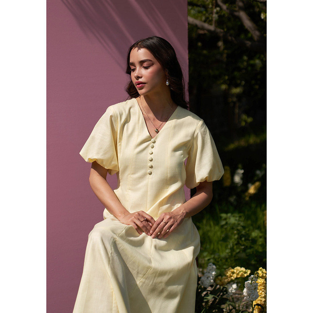 AMOSHI Pia Midi Dress -Butter Yellow