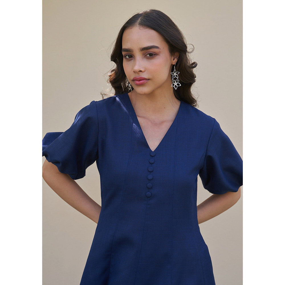 AMOSHI Pia Midi Dress -Navy Blue