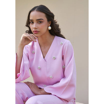 AMOSHI Greta Co-Ord -Baby Pink (Set of 2)