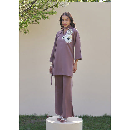 AMOSHI Dahlia Top with Pant-Mauve Mousse (Set of 2)