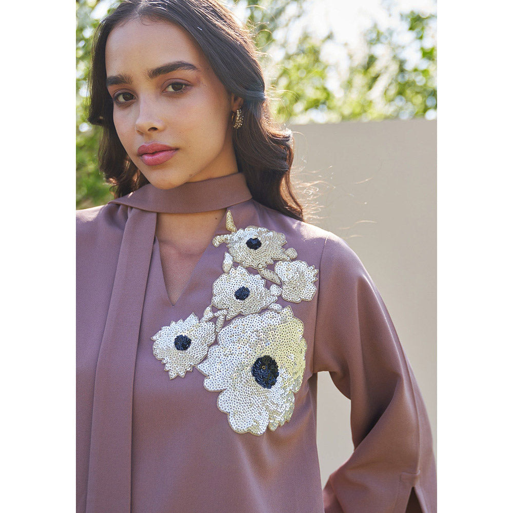 AMOSHI Dahlia Top with Pant-Mauve Mousse (Set of 2)