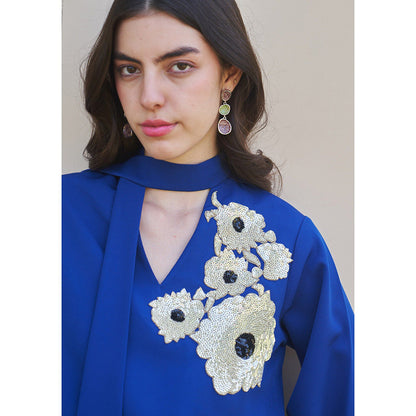 AMOSHI Dahlia Top with Pant-Royal Blue (Set of 2)