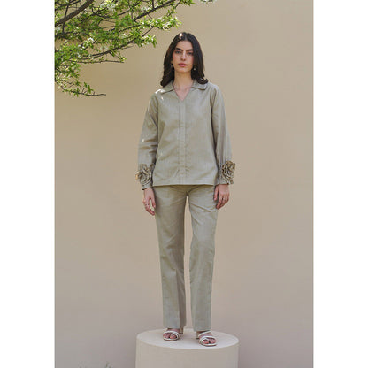 AMOSHI Camellia Co-Ord -Olive (Set of 2)